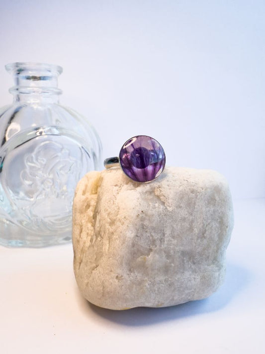 Purple Cloud Mallow Adjustable Ring