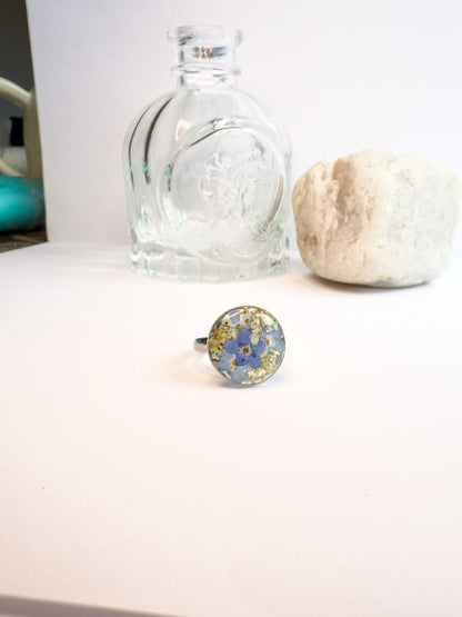 Queen Anne's Lace & Forget-Me-Not Ring