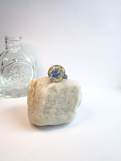 Queen Anne's Lace & Forget-Me-Not Ring