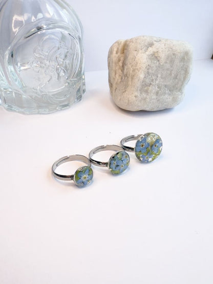 Queen Anne's Lace & Forget-Me-Not Ring