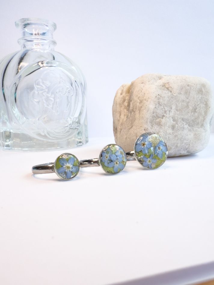 Queen Anne's Lace & Forget-Me-Not Ring