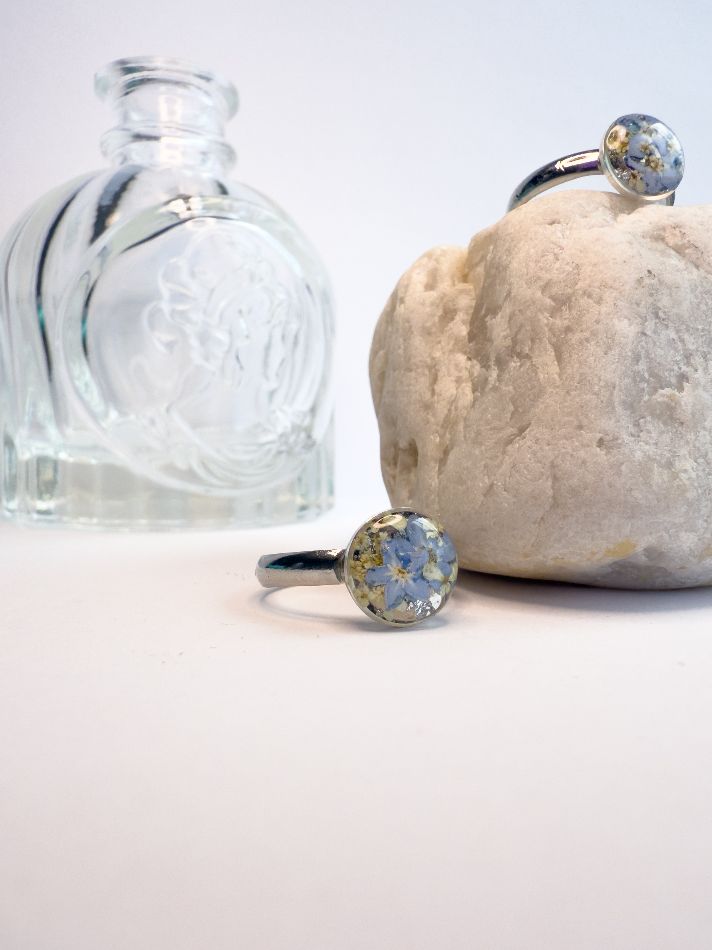 Queen Anne's Lace & Forget-Me-Not Ring